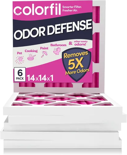 Vista 38 de Colorfil - Filtro de aire de 12 x 12 x 1 pulgadas, filtros que cambian de color para olores de gatos y perros, filtro de aire acondicionado MERV 8
