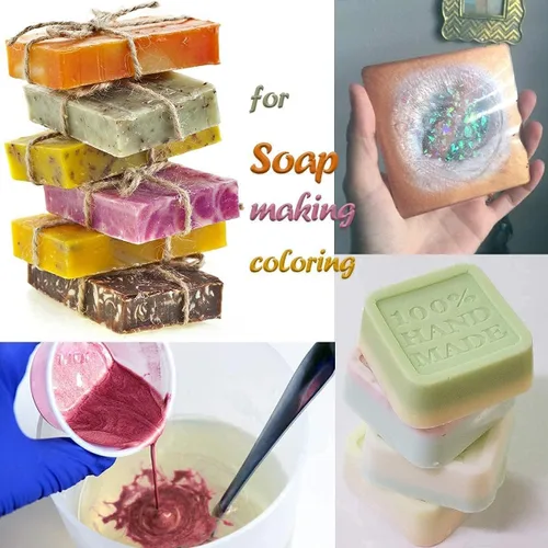 Vista 5 de Polvo de mica, pigmento de 30 colores, polvo de mica natural de grado cosmético brillante para resina epoxi/bombas de baño/vela/jabón, brillo