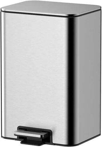 Vista 9 de Smart Trash Can 8L/12L/15L Household Stainless Steel Trash Can Living Room Bedroom Office Waste Paper Basket with Cover Bathroom Trash Can,Black-8l