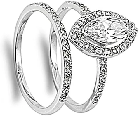 Vista 2 de Anillo de compromiso de plata de ley para bodas y novias, tamaño 5 10