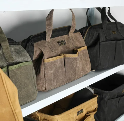 Vista 5 de Bolsa de herramientas de 13 pulgadas, bolsa de herramientas de boca ancha resistente al agua de servicio pesado, bolsa de herramientas con asa