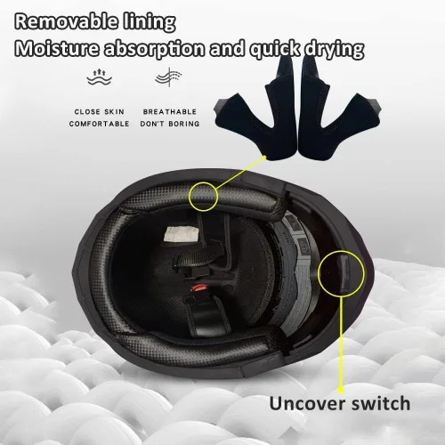 Vista 4 de Casco Modular de Motocicleta Bluetooth Aprobado DOT/ECE de Cara Completa Abatible Anti-Empañamiento Doble Visera Casco con Altavoz Dual Incorporado
