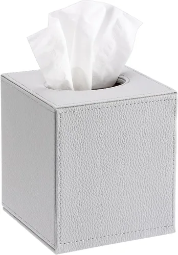 Vista 10 de Sumnacon Funda de Caja de Paños Cuadrada Elegante Caja de Paños con Base Magnética de PU, Funda de Paños de Cuero en Cubo para Sala de Estar, Baño