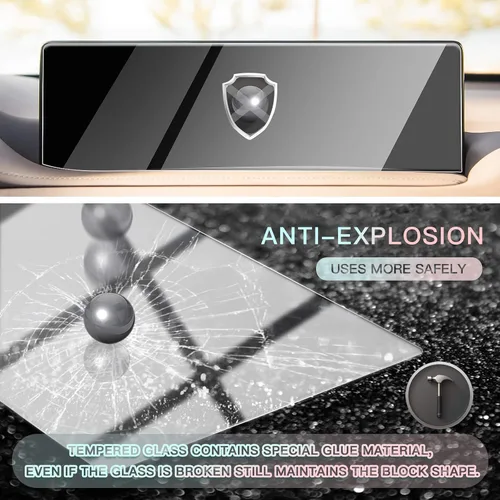Vista 3 de CDEFG Protector de pantalla de vidrio para Genesis 2021 2022 de 14.5 pulgadas: pantalla de navegación para automóvil Protector de pantalla táctil