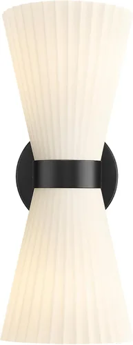 Vista 29 de HWH - Lámpara de pared para interiores, moderno aplique de pared con pantalla de vidrio a rayas blancas esmeriladas, aplique de pared individual
