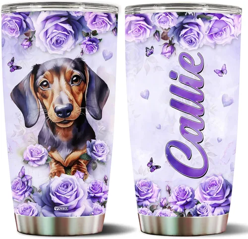 Vista 19 de Regalos personalizados de Beagle para mujeres, esposa, hija, mamá, niña, vaso de acero inoxidable aislado de 20 onzas, taza de viaje, taza de café