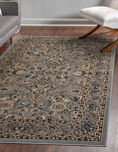Vista 86 de Unique Loom Sialk Hill Collection - Alfombra de área Washington (6' 1" x 9' Rectángulo Burdeos/Crema)