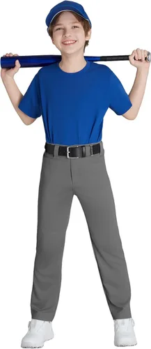 Vista 7 de QBK 2T 3T 4T 5T to 17 años Niños Pantalones de Béisbol Pantalones Pantalones de Softbol Niños Tee Ball Pantalones Negro