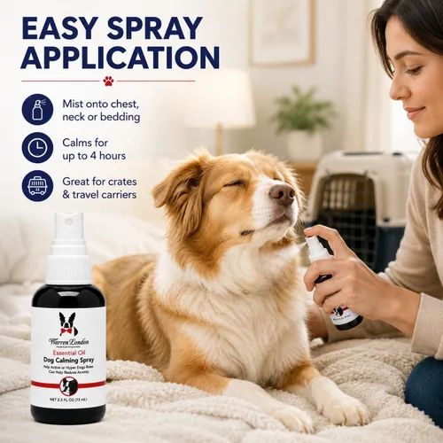 Vista 4 de Warren London Spray calmante de aromaterapia para perros, mezcla de aceites esenciales de 2.5 onzas (lavanda, vetiver, salvia clara y naranja dulce)