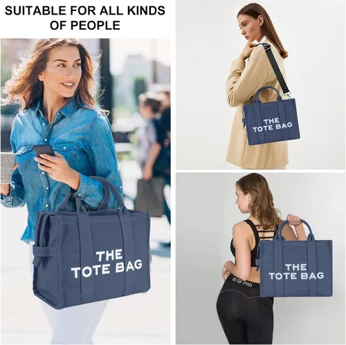 Vista 6 de The Tote Bags for Women,CanvasLeather Tote bag with Zipper,Shoulder,Crossbody,Handbag for Travel, School, Work