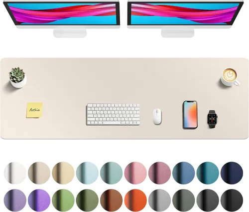 Vista 131 de Aothia - Protector de escritorio de cuero sintético grande, base antideslizante para mouse y superficie para escribir, impermeable, fácil de Agua