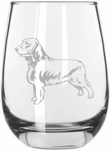 Vista 132 de Shar Pei (chino) - Vaso de vino sin tallo grabado para perro, 15.25 onzas