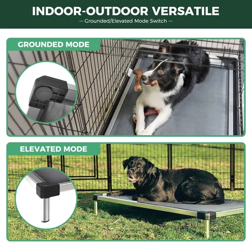 Vista 5 de FXW TitanNest Cama Elevada para Perros a Prueba de Masticación, Catre Elevado para Uso en Interiores/Exteriores/Camping, Cama Acolchada