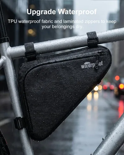 Vista 2 de NDakter Bolsa de Almacenamiento para Cuadro de Bicicleta 2L, Bolsa Triangular Impermeable para Bicicleta, Paquete de Ciclismo para Teléfono