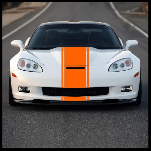 Vista 7 de Racing Stripes - Calcomanía de vinilo para automóvil, camión, JDM Import Euro, negro, rojo, blanco, plateado, rosa, verde lima