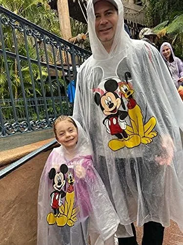 Vista 6 de Disney Mickey Mouse - Poncho de lluvia con capucha, estampado unisex para adultos
