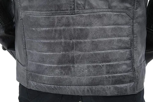 Vista 5 de Spazeup Cafe Racer Chaqueta Vintage Motocicleta Retro Moto Chaqueta de cuero envejecido Chaqueta de motocicleta desgastada para hombre