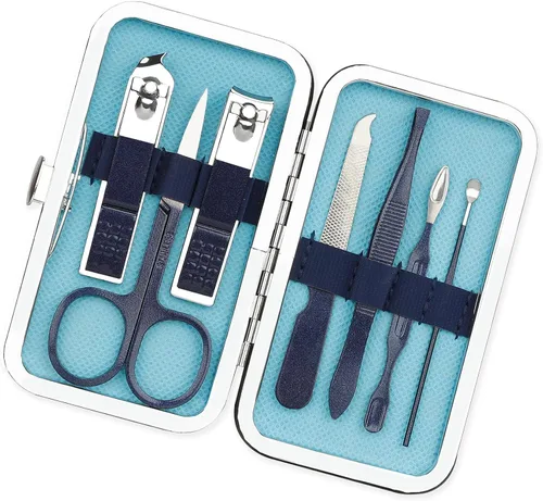 Vista 10 de Juego de manicura, cortaúñas, herramientas de cesta de Pascua, suministros de pedicura, cortaúñas para mujeres y hombres, cortaúñas de uñas 8 en 1