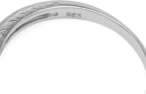 Vista 5 de Silvershake Anillo de plata de ley 925 chapada en oro blanco o amarillo de 3 piedras preciosas de forma redonda, joyería nupcial para mujer