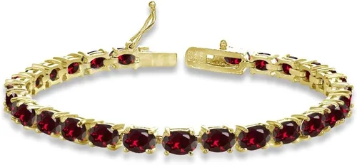 Vista 13 de B. BRILLIANT Pulsera para mujer, pulsera de piedra natal, 0.236 x 0.157 pulgadas, de corte ovalado, auténtica o sintética, pulseras de plata de ley