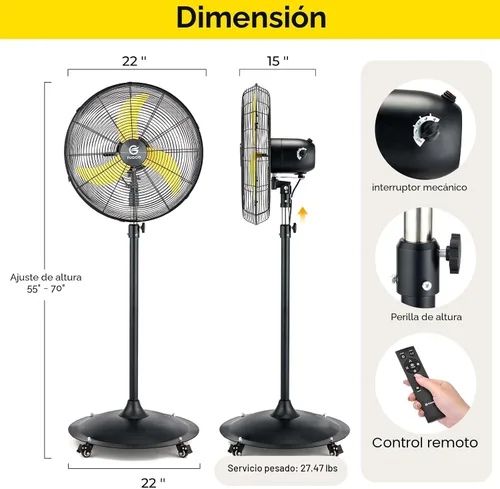 Vista 2 de 5000 CFM 20 "Eco BLDC Motor Potente flujo de aire al aire libre ventilador