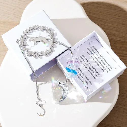 Vista 7 de Regalos conmemorativos para gatos por pérdida de gato, atrapasoles de cristal K9 para ventanas, regalo personalizado de condolencias para mascotas