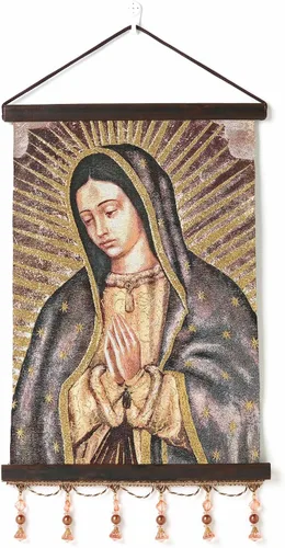 Vista 12 de HZMAN Holy Family Jesús María José Pintura Retro Hecho a Mano Tejido Arte de Pared Decoración Estética Imagen para Sala de estar Dormitorio Marco