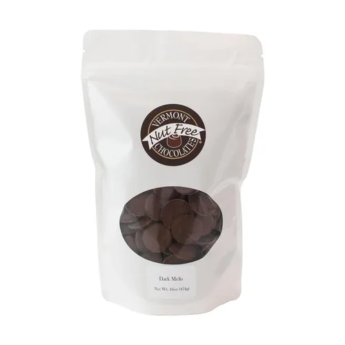 Vista 3 de Vermont Nut Free Chocolates Melts (Dark) 16 onzas, 2 bolsas, sin nueces, sin huevos, Kosher