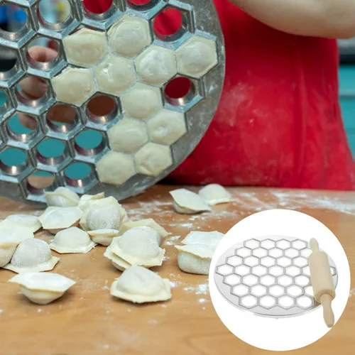 Vista 2 de Molde para bolas de masa hervida Pelmeni Maker Ravioli Maker Molde de bolas de masa con rodillo Pelmeni Moldes Máquina cortadora de ravioles Pirogi