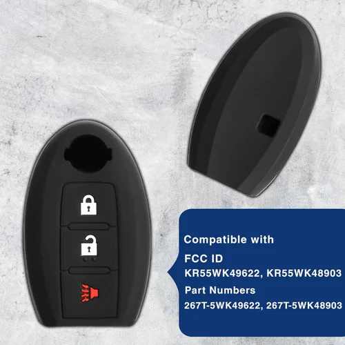 Vista 5 de KeyGuardz - Funda protectora de goma suave para Nissan Infiniti con control remoto de entrada sin llave