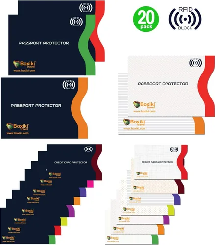 Vista 24 de Fundas de bloqueo RFID para pasaporte y tarjetas de crédito, Blanco, Blanco - 15 piezas