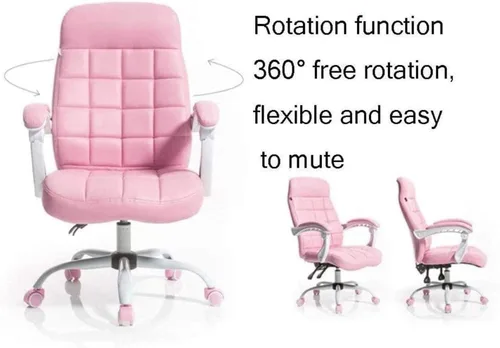 Vista 4 de Silla de computadora para videojuegos, silla de red de corazón para niña, silla roja con diseño de princesa, silla giratoria