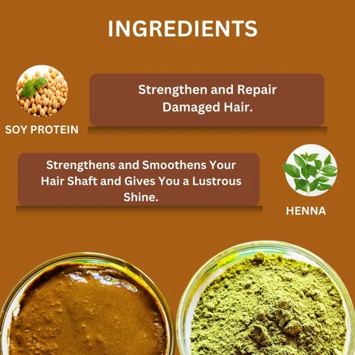 Vista 3 de Iba - Coloración de cabello castaño medio para mujer, bolsita de polvo 100 % pura a base de henna, color natural para el cabello y larga duración