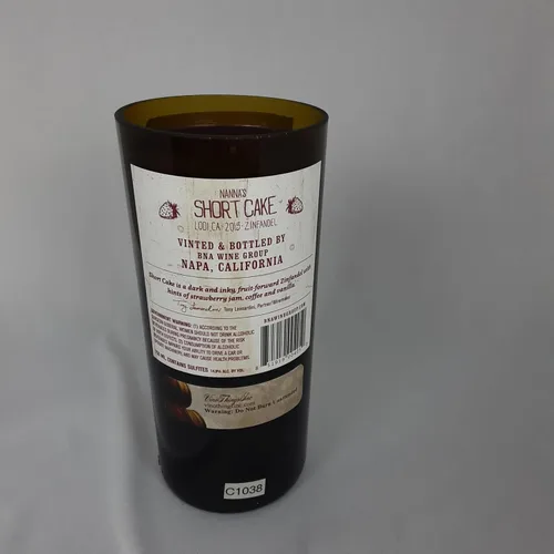 Vista 4 de 2015 Miller Family Wine Company Zinfandel Nanna's Short Cake Wine Bottle Candle - Repurposed Original Label Decor - Sweet Delights in Every Glow