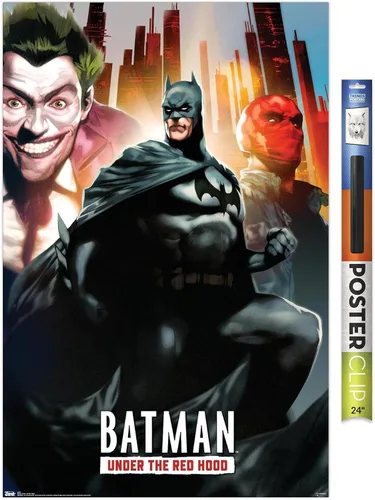 Vista 19 de Trends International DC Comics - Póster de pared de Batman con capucha roja, 14.725 x 22.375 pulgadas, versión enmarcada de madera de granero