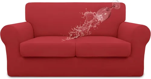 Vista 46 de Easy-Going Funda de sofá 100% impermeable doble de 3 piezas, elástica, suave, para perros, para sofá de 2 cojines separados, protector de muebles a