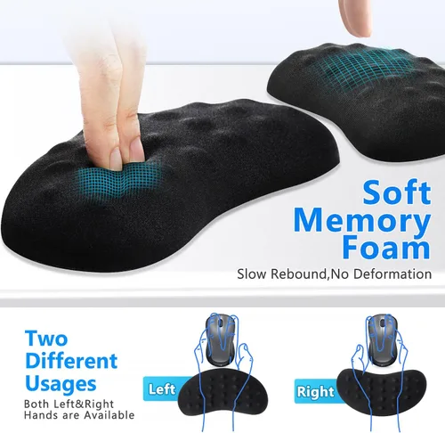 Vista 6 de Gimars Reposamuñecas para mouse, soporte de muñeca Pop It Fidget para aliviar la presión del mouse, almohadilla ergonómica de espuma viscoelástica