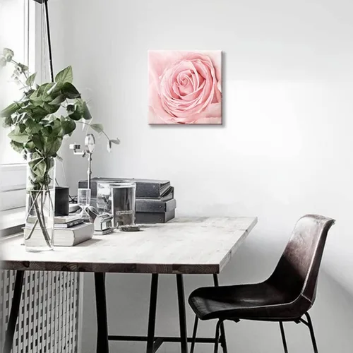 Vista 7 de Lienzo de primer plano con rosas rosadas, arte de pared rosa rubor, decoración de baño, luz estética, decoración de dormitorio, obras de arte