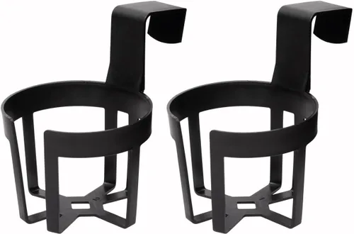 Vista 2 de Custom Accessories 92200 - Portavasos grandes de plástico, color negro, paquete de 2
