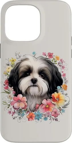 Vista 21 de Shih Tzu Mom Floral Dog Lover Vintage Flowers Cute Case for iPhone 17