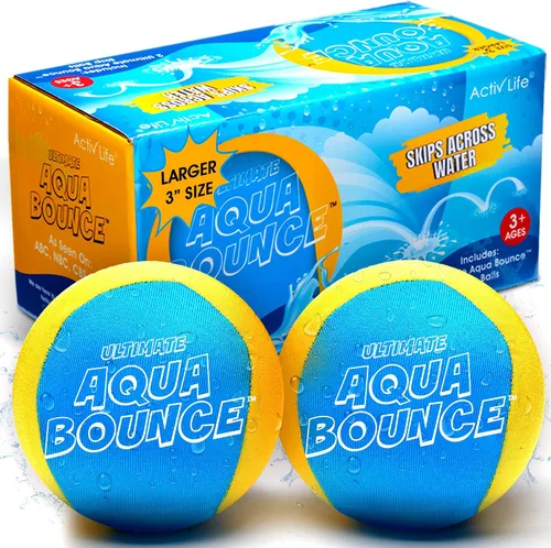 Vista 14 de Activ Life Ultimate - Paquete de 2 pelotas de salto de agua más grandes de 3 pulgadas, pelotas rebotadoras para diversión en la piscina y la playa