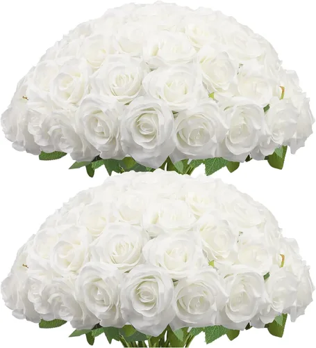 Vista 31 de LVEFIT 12 rosas artificiales de seda con tallo largo para bodas, despedidas de soltera, fiestas, decoración del hogar Blush