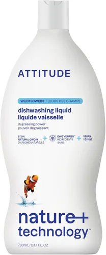 Vista 12 de ATTITUDE Jabón para platos, verificado por EWG, líquido para lavar platos a base de plantas y vegano, derivado de forma natural, ralladura