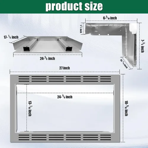 Vista 3 de NN-TK922SS - Kit de moldura de microondas de 27 pulgadas compatible con hornos microondas Panasonic, para horno microondas de 2.2 pies cúbicos, kit