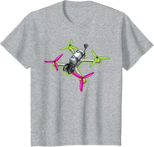 Vista 55 de Freestyle FPV Racing Drone Pilot Acro Quadcopter - Camiseta de sandía, Negro, S