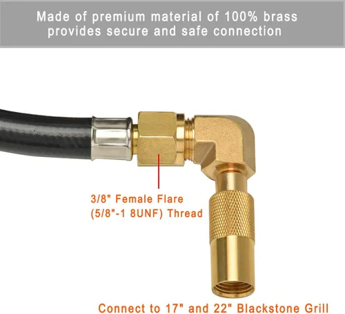 Vista 3 de Stanbroil Manguera de propano de conexión rápida para autocaravana de 12 pies con adaptador de codo de propano para caravana, kit de conexión rápida