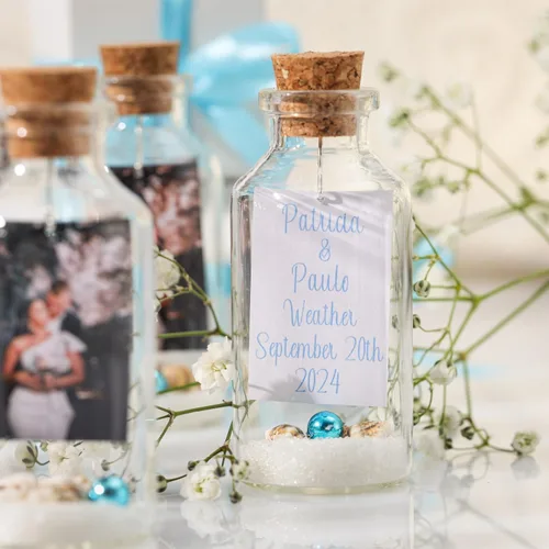 Vista 12 de Recuerdos de boda con foto personalizada para invitados - Recuerdos de fiesta en la playa personalizados - Regalos de recepción de bodas de destino