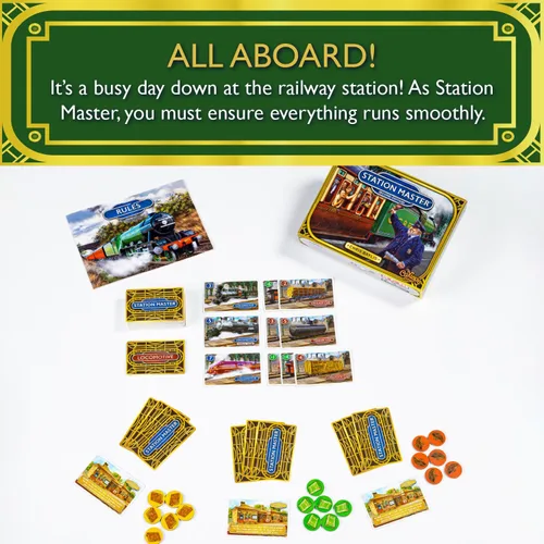 Vista 2 de Calliope Games Station Master - Juego de mesa de estrategia de ferrocarril para noche de juegos en familia - Diversión para niños y adultos - 2-6