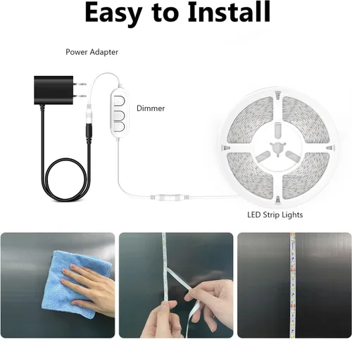 Vista 3 de dalattin - Tira de luces LED blancas de 100 pies, tira de luces LED regulable de 24V, 6500K, luz blanca diurna de 1800 LEDs para dormitorio, espejo