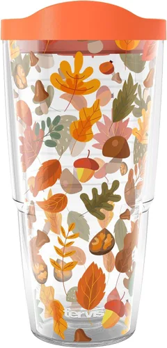 Vista 10 de Tervis Impresionante vaso aislado de doble pared con hojas de otoño fabricado en Estados Unidos, mantiene las bebidas frías y calientes, 16 onzas